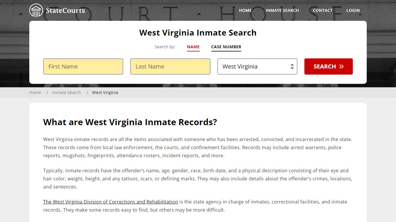 West Virginia Inmate Search, Prison and Jail Information - StateCourts